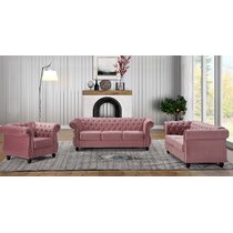 Pink on sale couch set